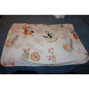 Vintage Looney Tunes Baby Blanket Nursery Fabric – Warner Bros Pastel – 80s 90s